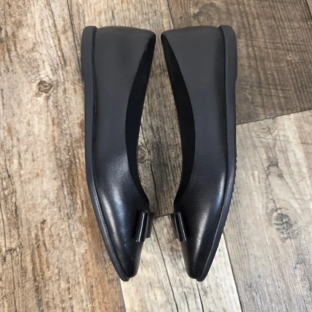 Cole Haan Zerogrand Ballet Flats Womens 6B Black Leather Bow Comfort Shoes